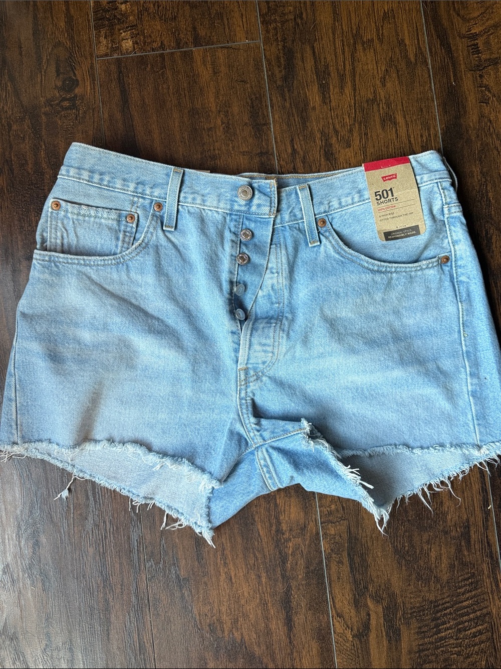 Levi's Light Blue Cutoff 501 Denim Shorts